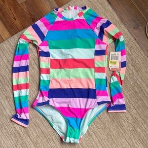 Hobie Girls striped one piece bathing suit, size 12